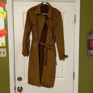 Beautiful suede coat partially worn no stains